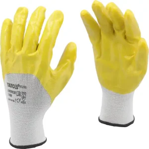 RĘKAWICE OCHRONNE POLIESTROWE POWLEKANE OLEJOODPORNYM NITRYLEM ROZMIAR 10 Szybka wysyłka