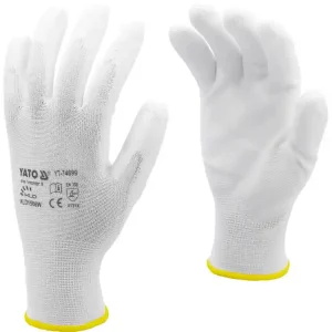 Łatwy zwrot RĘKAWICE OCHRONNE NYLONOWE POWLEKANE PU ROZMIAR 9