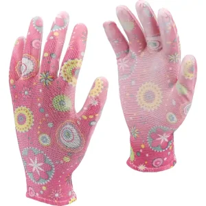 RĘKAWICE OGRODOWE - KWIATKI - CIEMNY RÓŻ Kup teraz