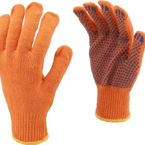 RĘKAWICE BAWEŁNIANE, NAKRAPIANE, POMARAŃCZOWE, "SFD'' Niska cena