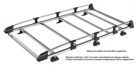 Tylko do końca tygodnia Bagażnik dachowy CRUZ platforma Evo Rack Alu Srebrny Peugeot Expert III (K0) 2016-> van L3H1 (XL)