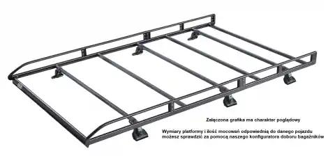 Tani Bagażnik dachowy CRUZ platforma Evo Rack Stal Czarny Opel Vivaro II (X82) 2014->2019 van L2H2