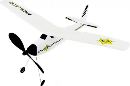 Wyprzedaż Szybowiec POLICE 3D z napędem gumowym