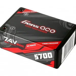 Premium Gens Ace 5700mAh 7.4V 60C 2S3P HardCase Lipo Battery Saddle