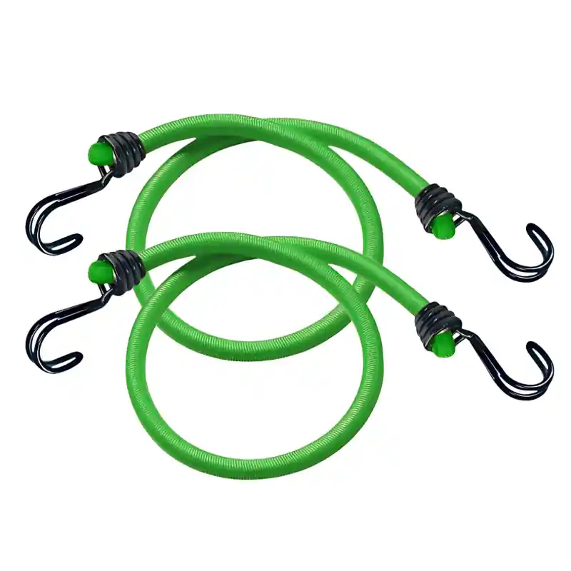 Zestaw 2 linek bungee 80 cm – Podwójny odwrócony hak – Kolor: zielony Oferta