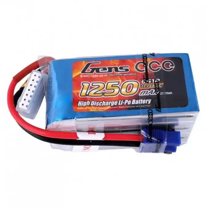 Taniej 1250mAh 22.2V 60C Gens Ace - EC3