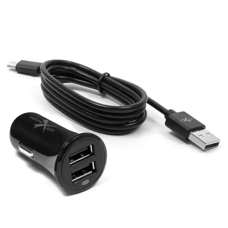 Obniżka ceny Ładowarka samochodowa do telefonu 2 x USB 3.1A + kabel micro USB - eXtreme® - NCC312U+CM