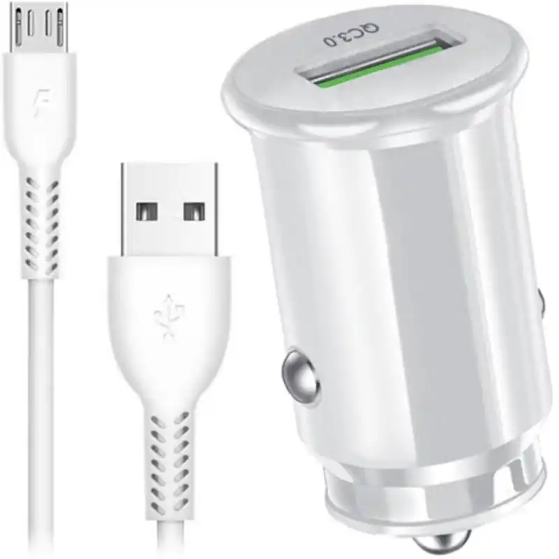 Niska cena Ładowarka samochodowa do telefonu FAST QC 3.0 + kabel micro USB - eXtreme® Ampere - 3A - ACCU3QC30B+CM