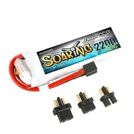 Zniżka Akumulator Gens Ace Soaring 2200mAh 7.4V 30C 2S1P EC3/XT60/T-Plug Seria MULTIKONEKTOR