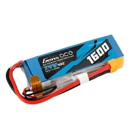 Dostępne od ręki Akumulator GensAce LiPo 1600mAh 7.4V 45C 2S1P XT60