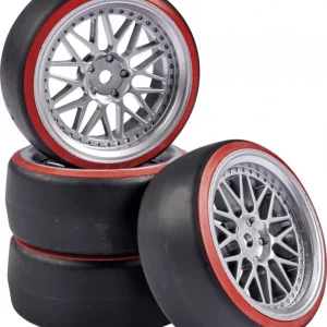 Koła 4 szt. on-road DRIFT RED metal 10-ramienne Szybka dostawa