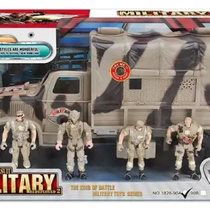 Ciężarówka wojskowa z 4 figurkami 1:18 Taniej
