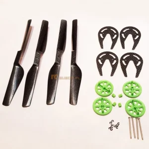 Komplet śmigieł z włókna węglowego do Parrot AR Drone 1 & 2.0 plus pierścienie ochronne Wysoka jakość