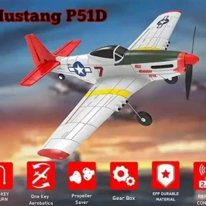 Tani SAMOLOT Mini Mustang P-51D z systemem stabilizacji One Key Aerobatic Idealny dla początkujących RTF