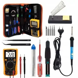 Zestaw Do Lutowania Elektrycznego, Lutownica, Miernik, Odsysacz, Cyna, Groty Tylko do końca tygodnia