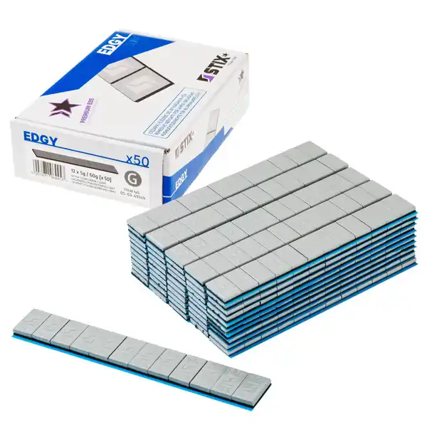 Ciężarki klejone do felg aluminiowych Edgy Slim POWLEKANE - 60g (12x5g / Powder) - 50 szt. - Stix Obniżka ceny