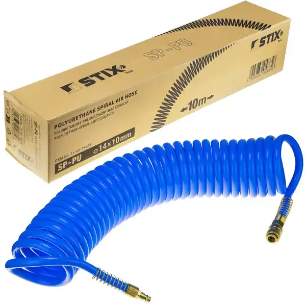 Premium Wąż pneumatyczny spiralny SP-PU 14/10 mm (10 m), poliuretanowy - PREMIUM STIX