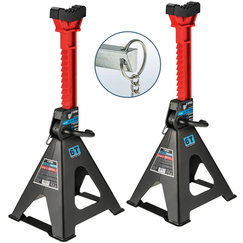 Darmowy zwrot Kobyłki Podstawki Podpory warsztatowe 6T / 2szt. z pinem i gumą - JS-6T RPIN Stix