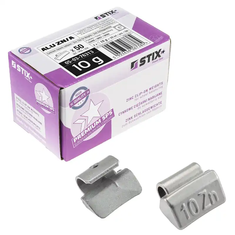 Ciężarki nabijane ALU Cynkowe do felg aluminiowych ZN/A 10g / 50 szt. - Stix Ostatnia szansa