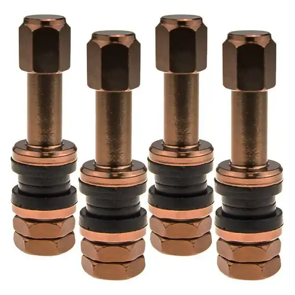 Zawór do felg brązowy X2 Series Brown Edition (skręcany, metalowy TR48E) - 4 szt - Carbonado Nie przegap