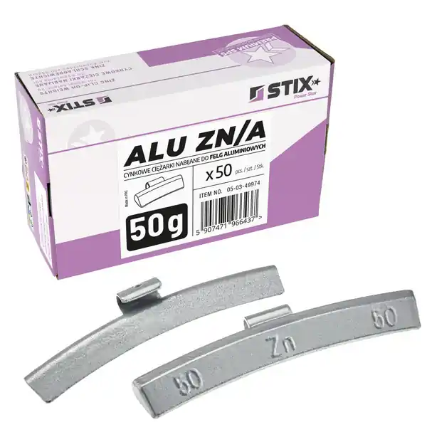 Tylko do końca tygodnia Ciężarki nabijane ALU Cynkowe do felg aluminiowych ZN/A 50g / 50 szt. - Stix