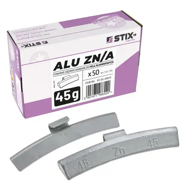 Ciężarki nabijane ALU Cynkowe do felg aluminiowych ZN/A 45g / 50 szt. - Stix Oferta czasowa