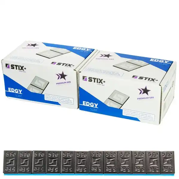 Cena promocyjna Ciężarki klejone do felg aluminiowych czarne Edgy Slim Black - 60g (12x5g / szeroka taśma) - 200 szt. - Stix
