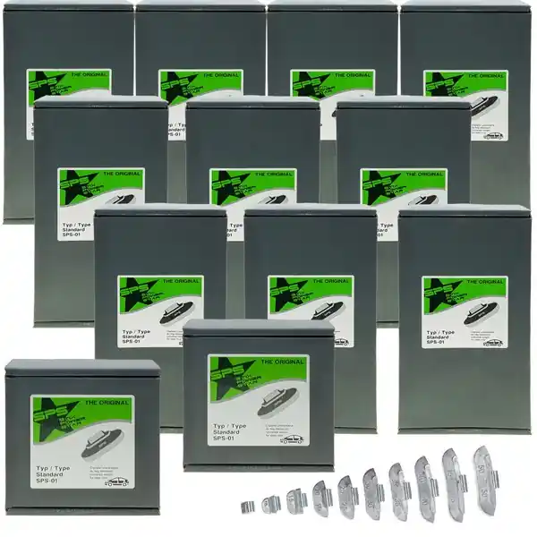 Zestaw ciężarków nabijanych do felg stalowych SPS STD PB/S (5-50 g, ołowiane) - 800 szt. - Stix Premium
