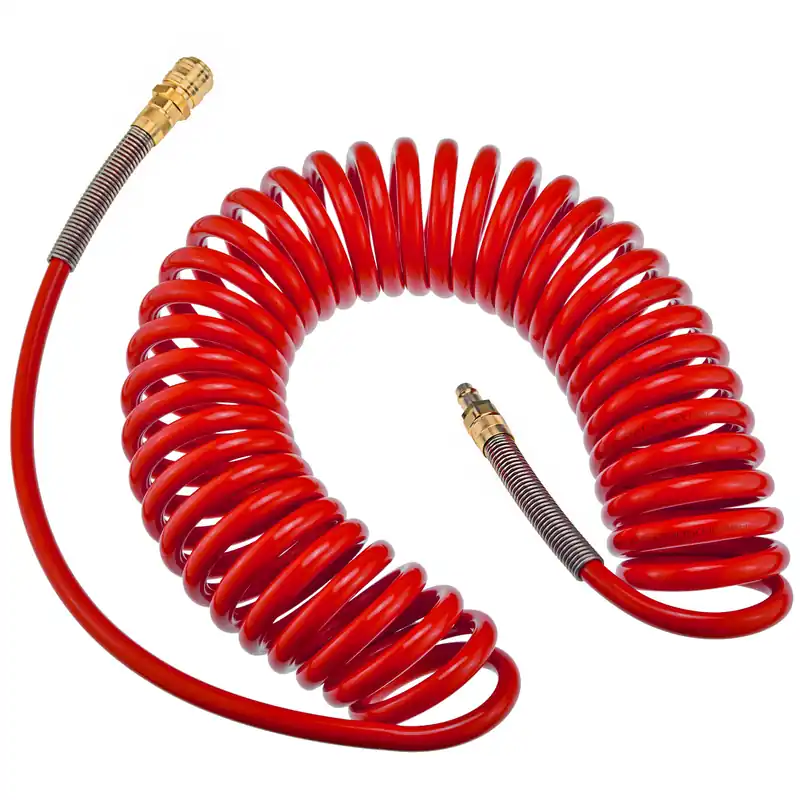 Bestseller Wąż pneumatyczny spiralny 12/8 mm (9 m) - czerwony RQS