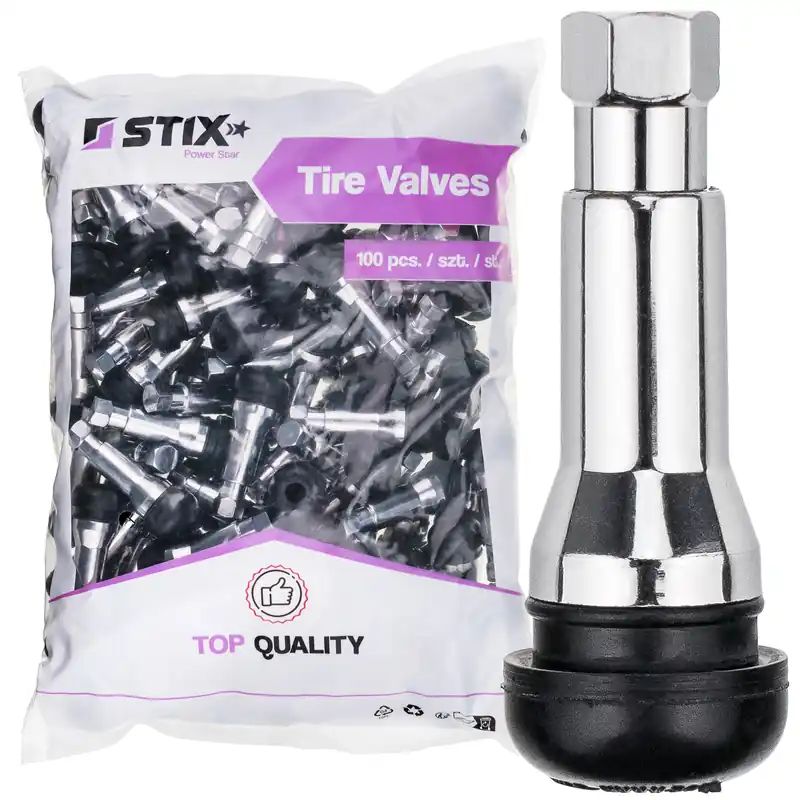 Zawór do kół bezdętkowych TR414 AC-P ABS (chromowany) - 100 szt. - Stix Taniej