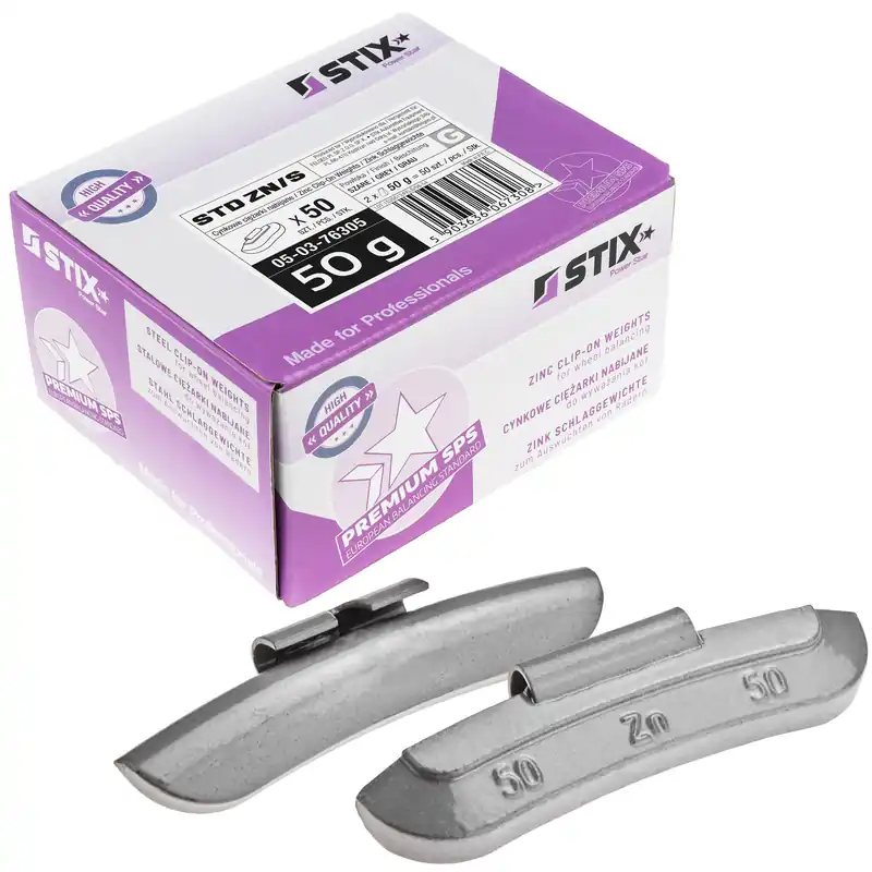 Zniżka Ciężarki nabijane STD Cynkowe do felg stalowych ZN/S 50g / 50 szt. - Stix