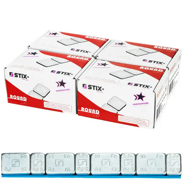 Ciężarki klejone do felg aluminiowych Rounded Slim - 60g (5g+10g / ocynkowane / szeroka taśma) - 400 szt. - Stix Ostatnia szansa