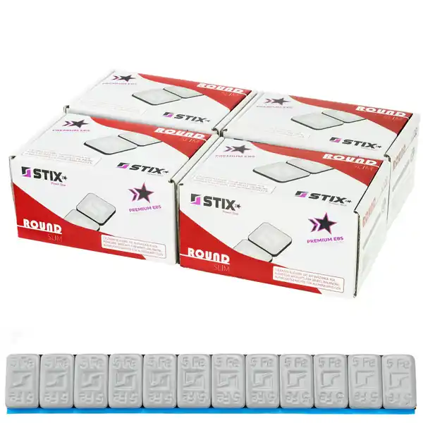 Hit sprzedaży Ciężarki klejone do felg aluminiowych Rounded Slim Powlekane - 60g (12x5g / powder / szeroka taśma) - 400 szt. - Stix