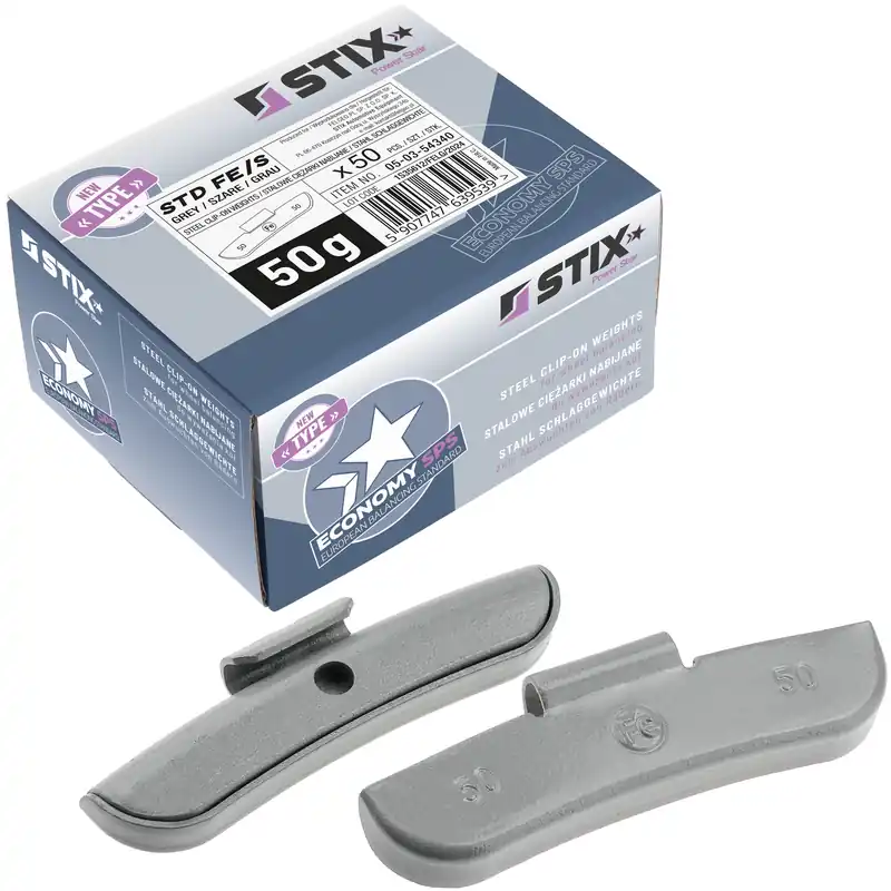 Ciężarki nabijane STD Stalowe do felg stalowych FE/S 50g / 50 szt. - Stix Ostatnia szansa