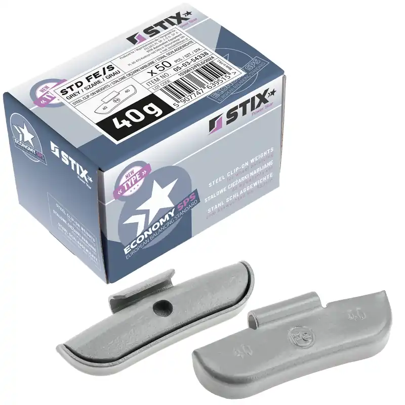 Ciężarki nabijane STD Stalowe do felg stalowych FE/S 40g / 50 szt. - Stix Kup online