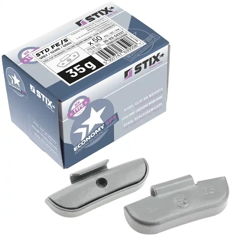 Ciężarki nabijane STD Stalowe do felg stalowych FE/S 35g / 50 szt. - Stix Nowość