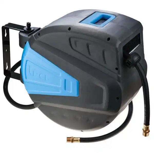 Darmowy zwrot Wąż pneumatyczny wzmacniany na zwijadle 18m do aut ciężarowych (12/19mm + zwijacz + bęben) - PCL