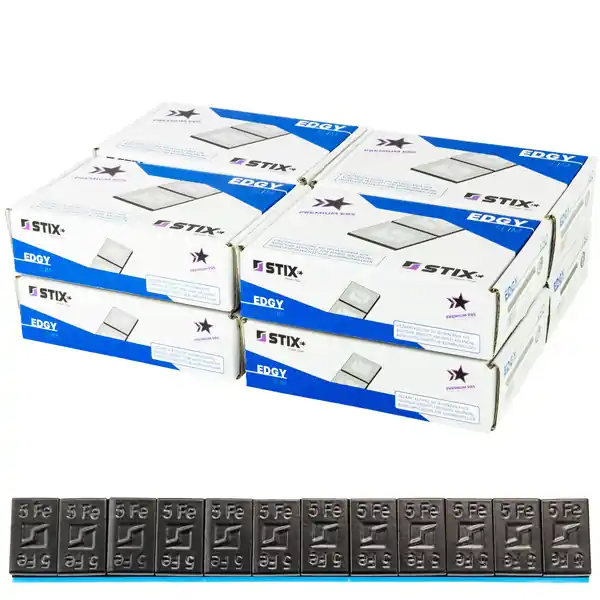 Ciężarki klejone do felg aluminiowych czarne Edgy Slim Black - 60g (12x5g / szeroka taśma) - 400 szt. - Stix Tylko dziś