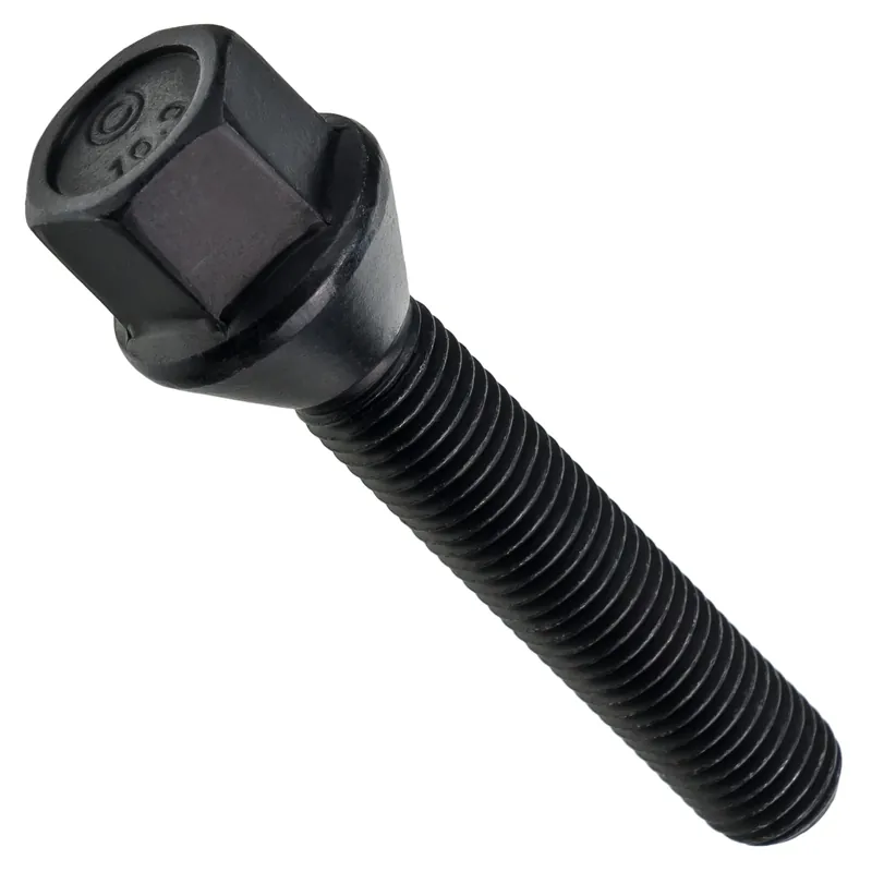 Dostępne od ręki Czarna śruba do felg M12x1.50 55 mm – klucz 17. Stożek